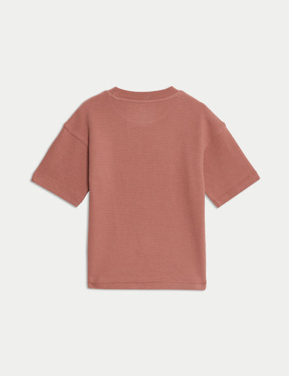 Saf Pamuklu Dokulu T-shirt (1-7 Yaş)