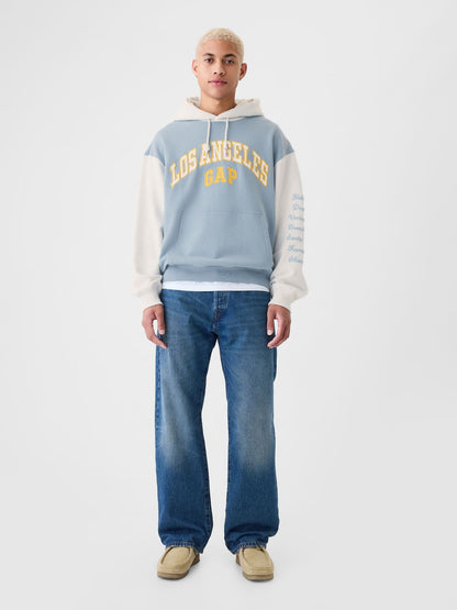 Mavi Gap Logo Los Angeles Şehir Logolu Kapüşonlu Sweatshirt