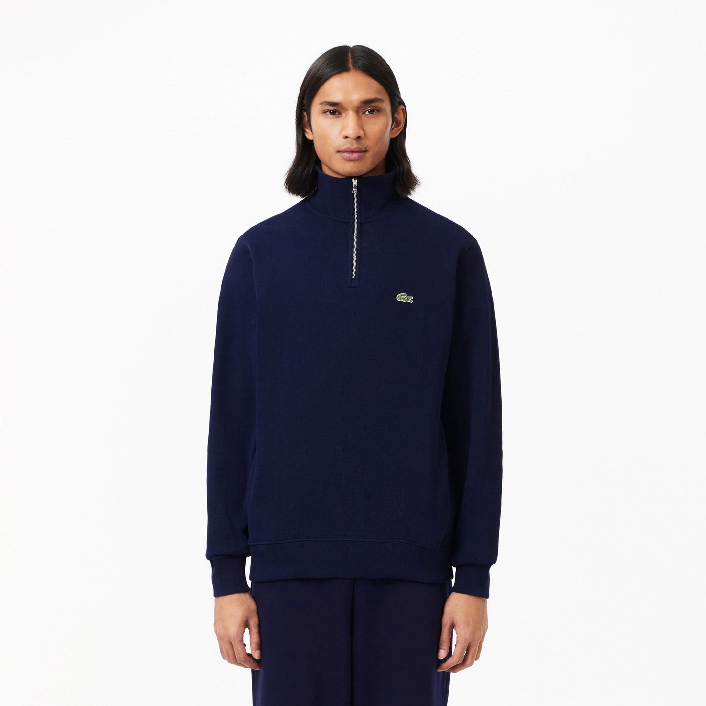 Lacoste Erkek Classic Fit Yarım Fermuarlı Lacivert Sweatshirt