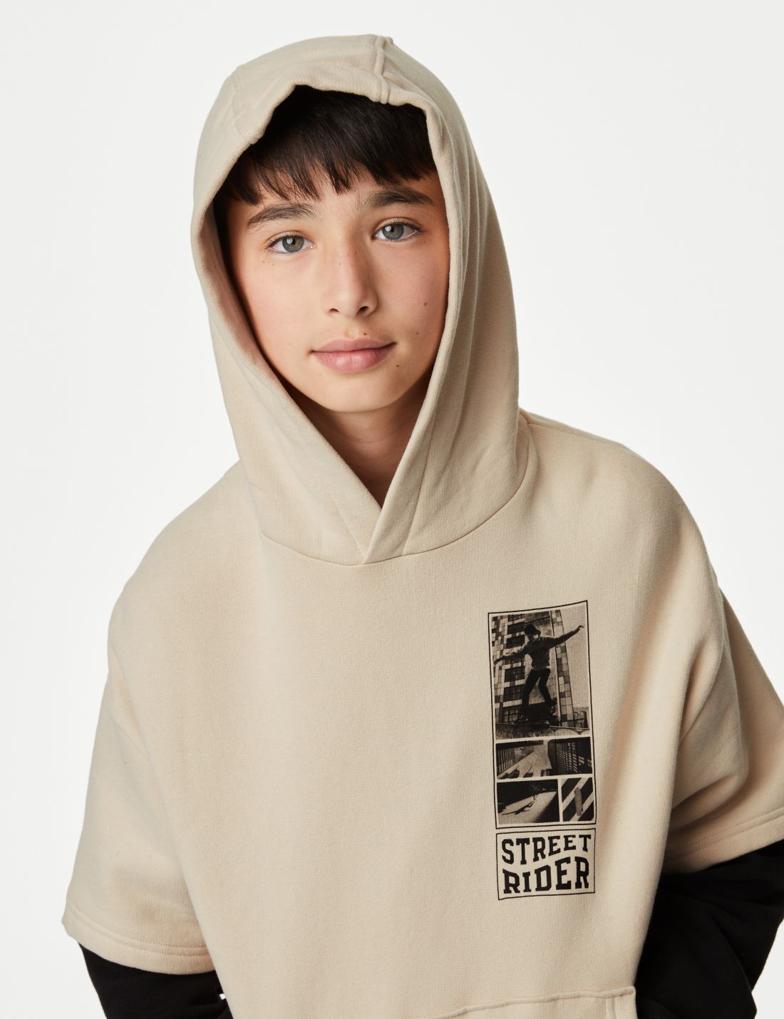 Slogan Desenli Kapüşonlu Sweatshirt (6-16 Yaş)