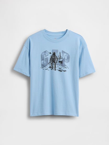 Açık Mavi Relaxed Gap Logo T-shirt
