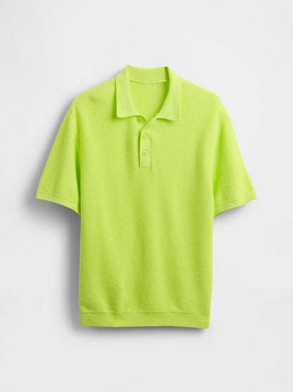 Sarı Relaxed Sweatshirt Polo T-shirt