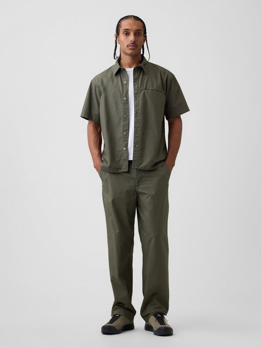 Haki Poplin '90s Loose Pantolon