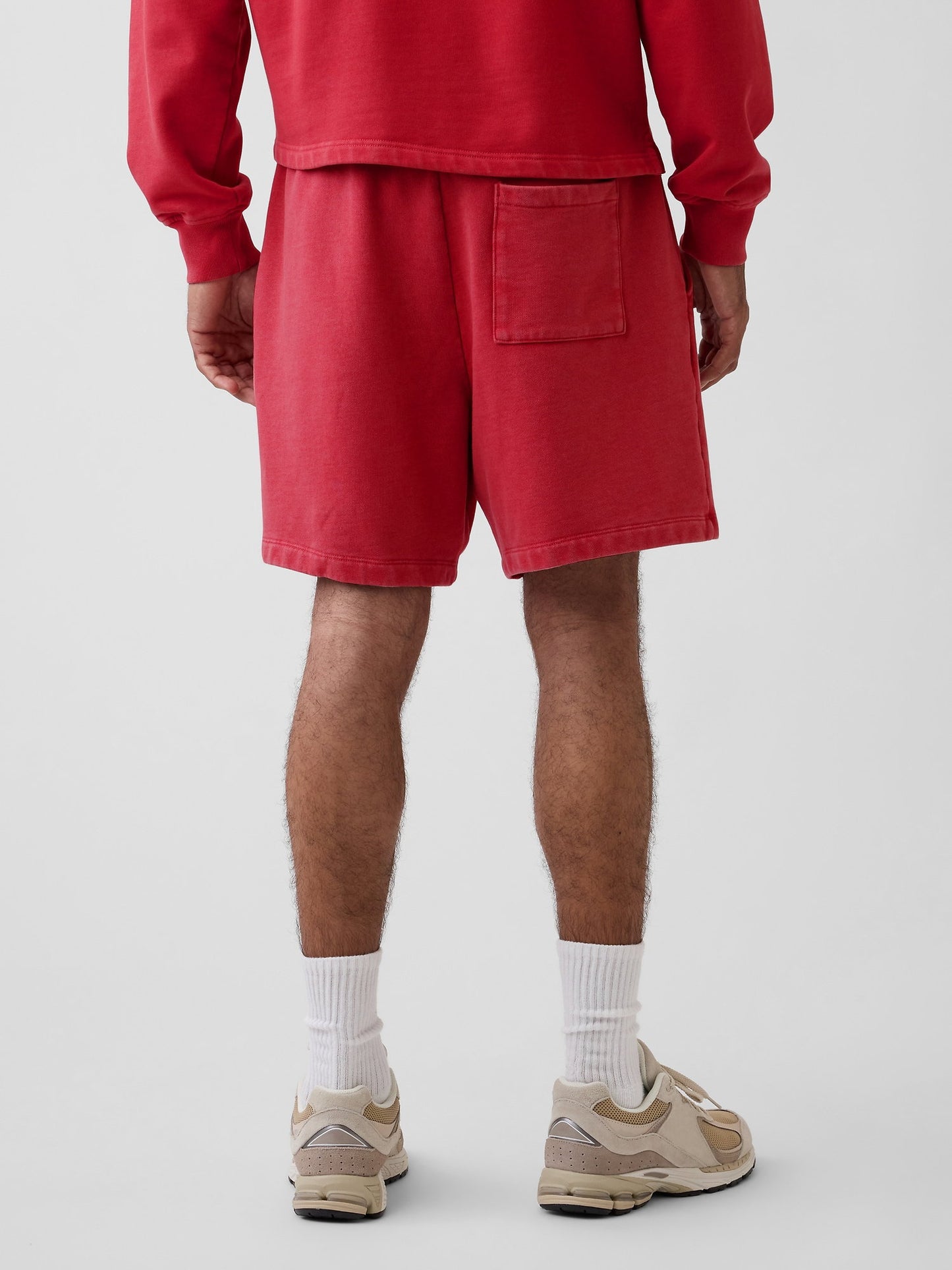 Kırmızı Heavyweight Fransız Havlu Kumaş Sweat Şort