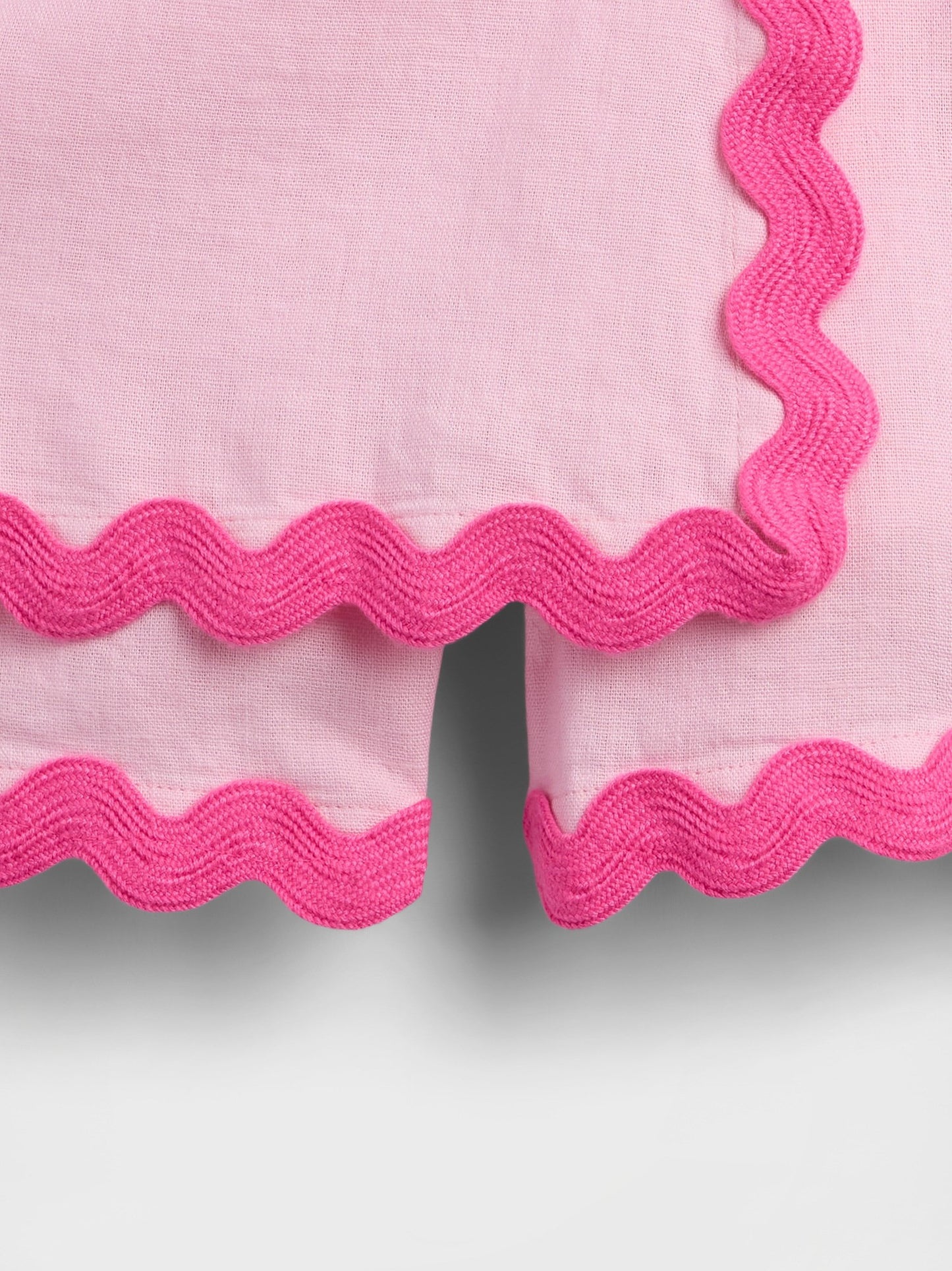 Açık Pembe Pull-on Keten Karışımlı Şort Etek