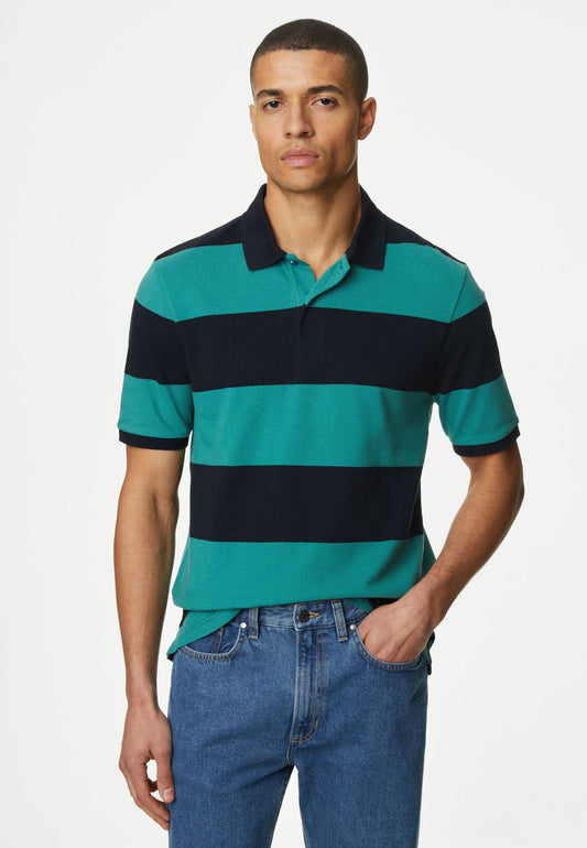 Saf Pamuklu Kısa Kollu Polo Yaka T-shirt