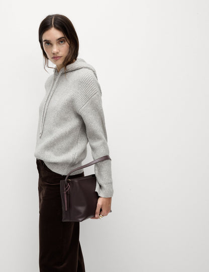 Kapüşonlu Örme Sweatshirt