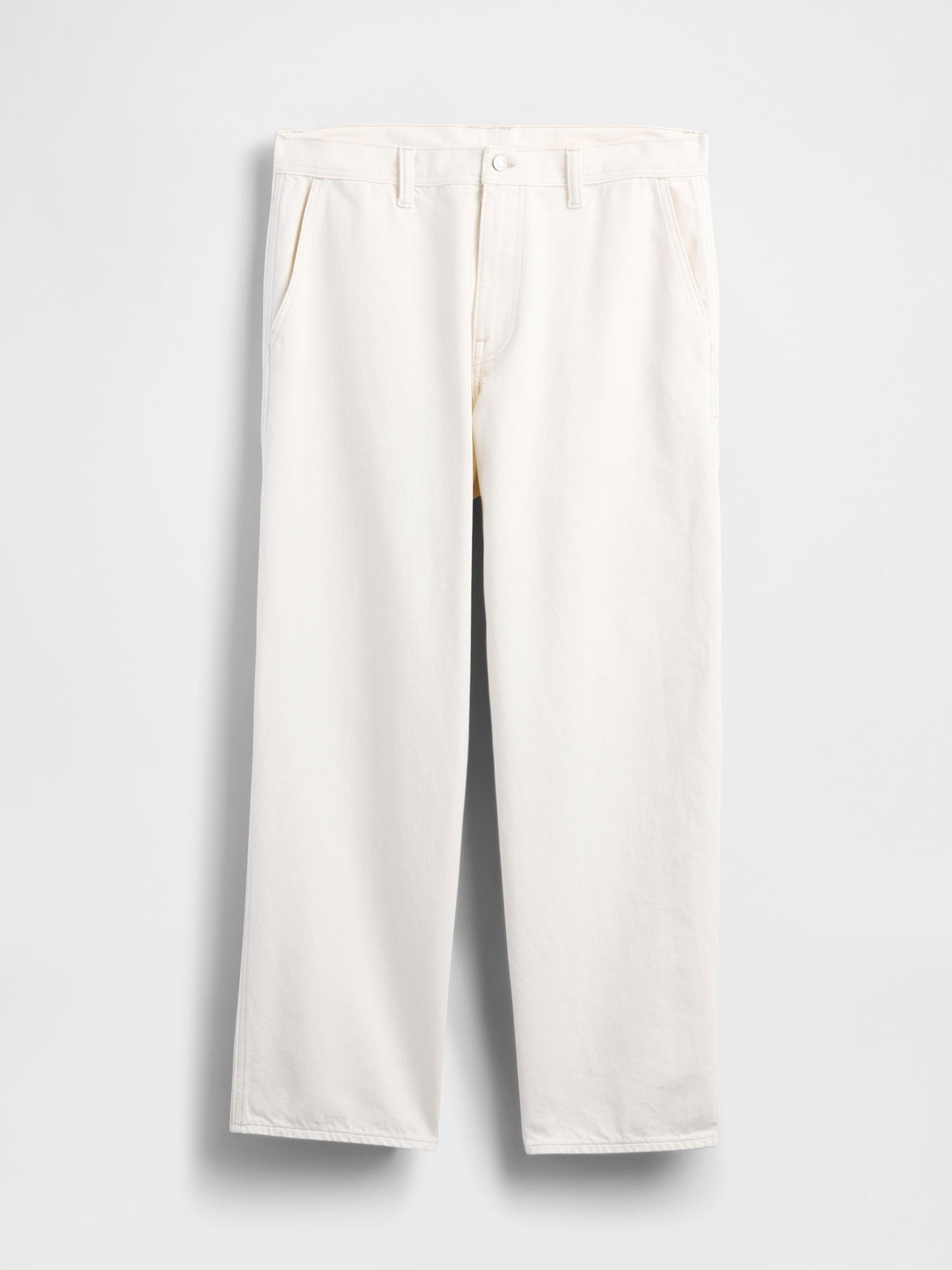 Kırık Beyaz Baggy Carpenter Jean Pantolon