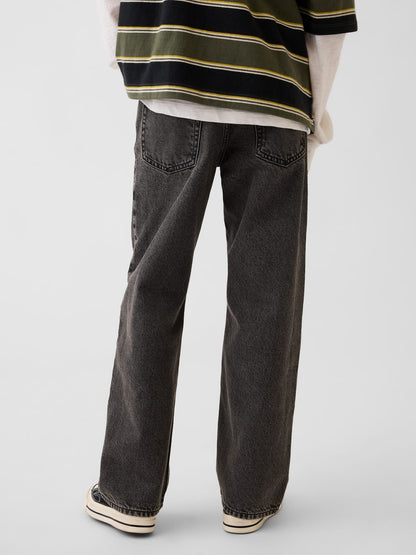Siyah '90s Loose Jean Pantolon