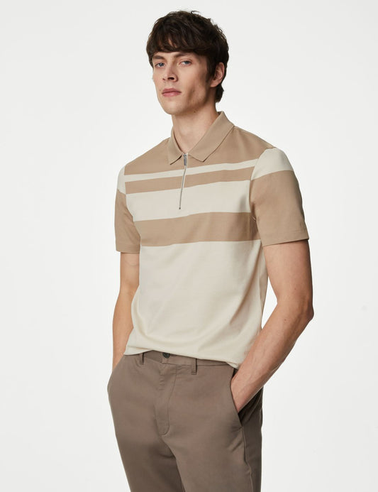 Saf Pamuklu Polo Yaka T-shirt