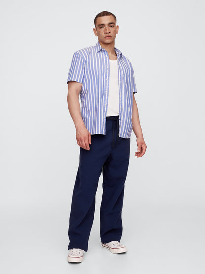 Lacivert Gauze Baggy Easy Pantolon
