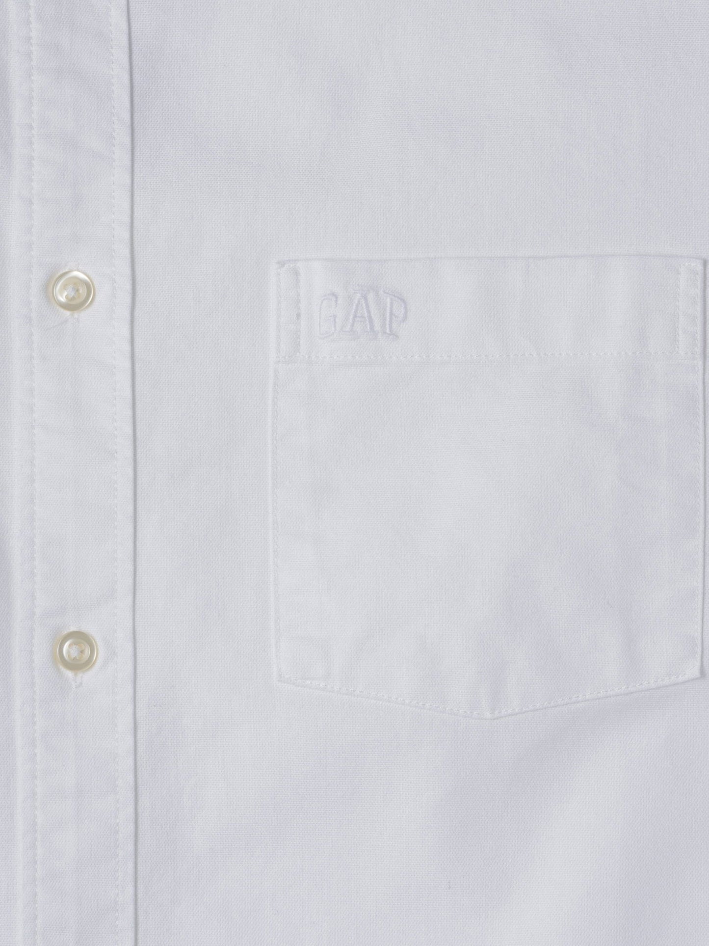 Beyaz Gap Logo Oversize Oxford Gömlek