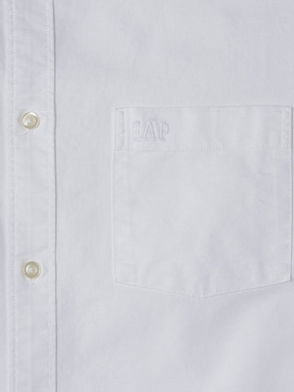 Beyaz Gap Logo Oversize Oxford Gömlek