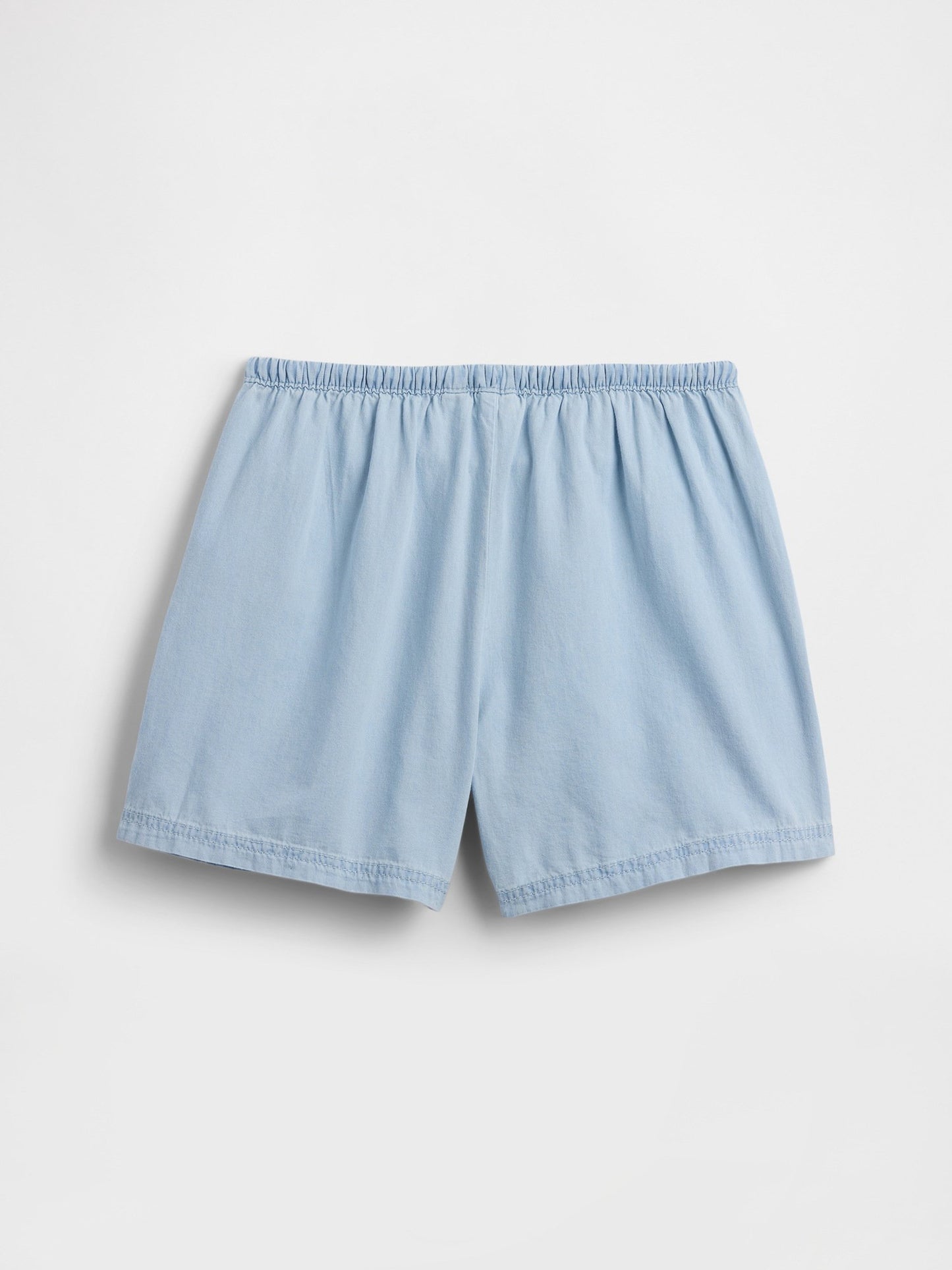 Açık Mavi Relaxed Pull-on Keten Karışım Şort
