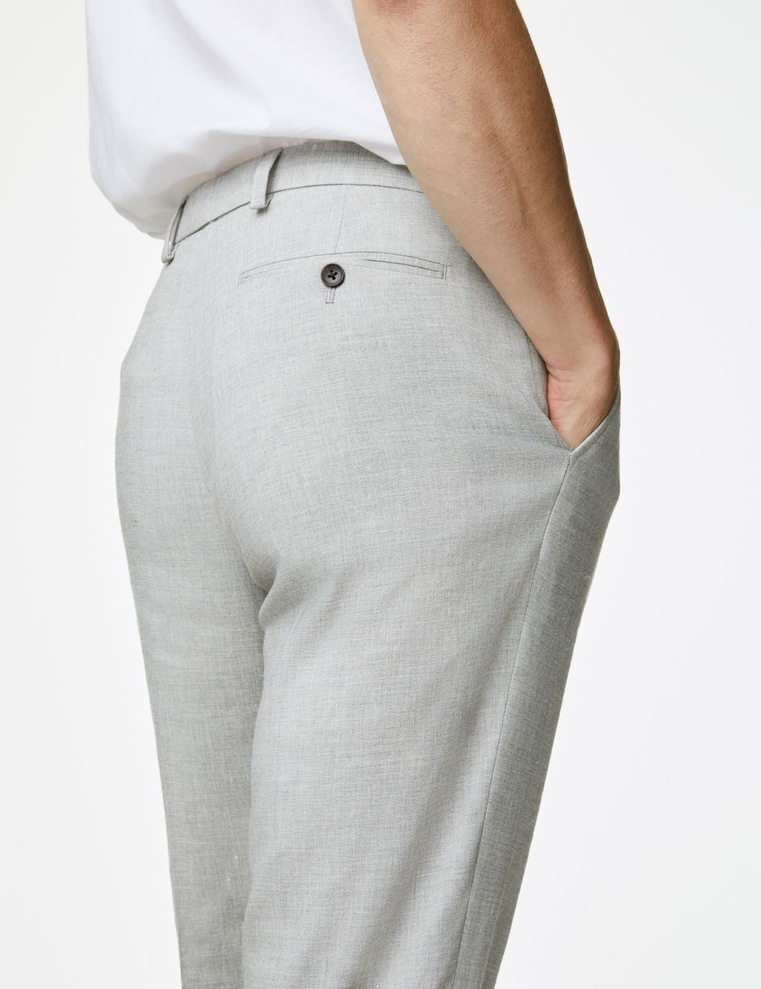Tailored Fit Klasik Keten Pantolon