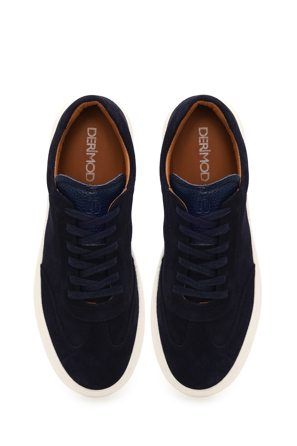 Erkek Lacivert Bağcıklı Süet Deri Sneaker