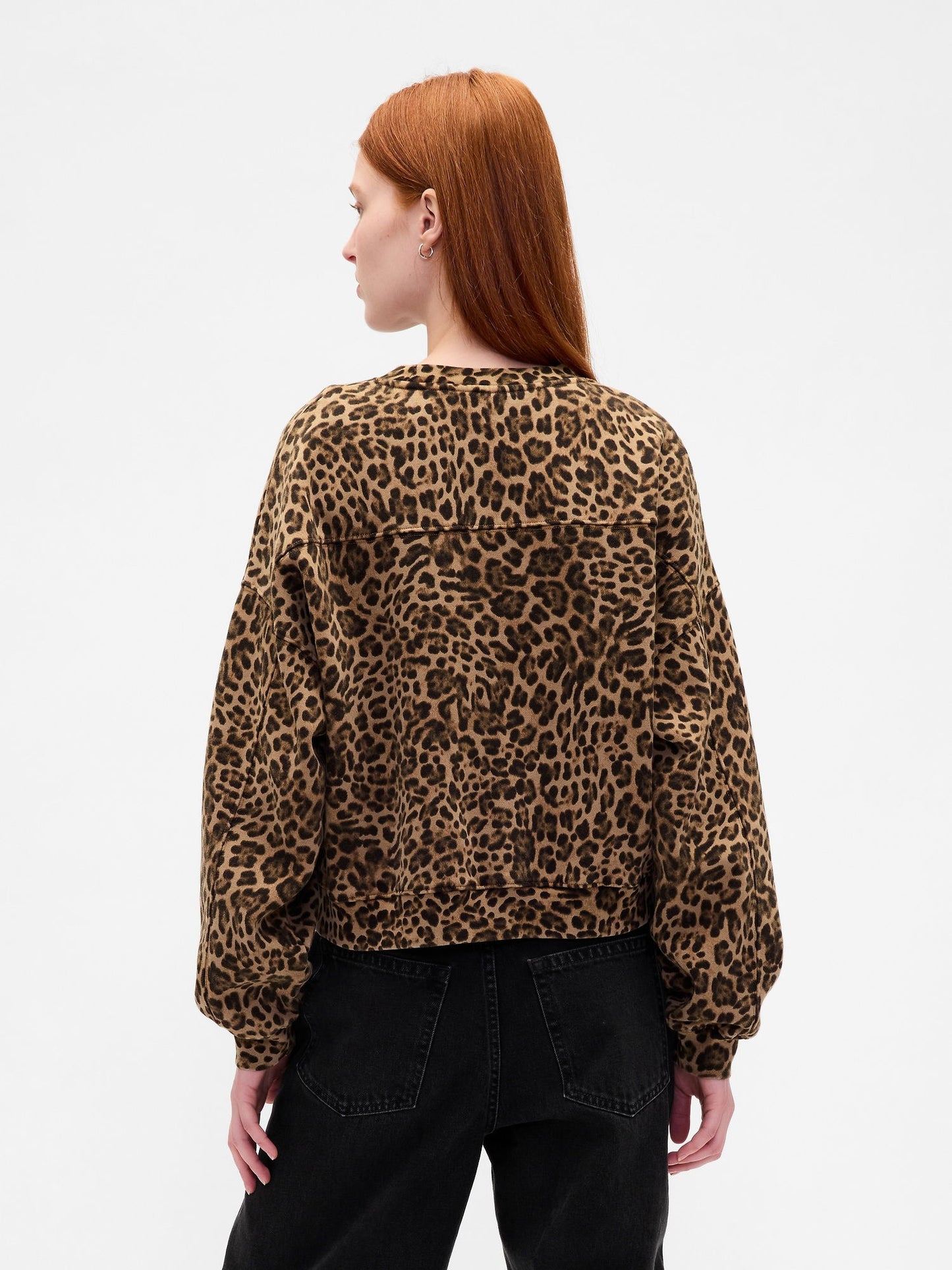 Kahverengi Vintagesoft Bisiklet Yaka Crop Sweatshirt