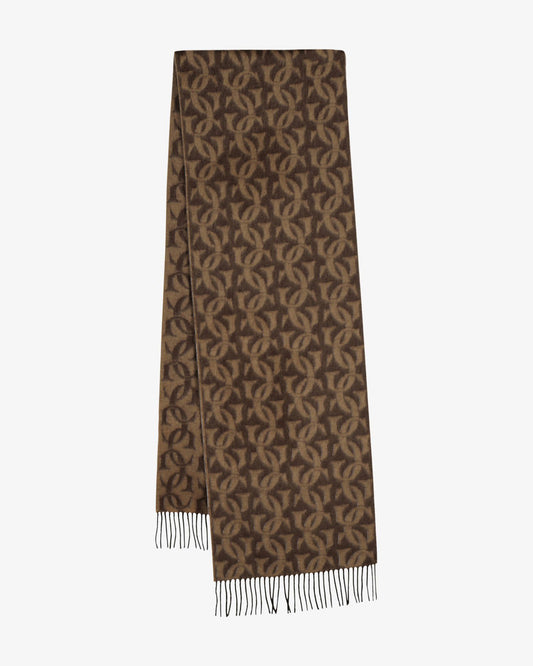 Gant Unisex Kahverengi G Monogramlı Dokuma Atkı