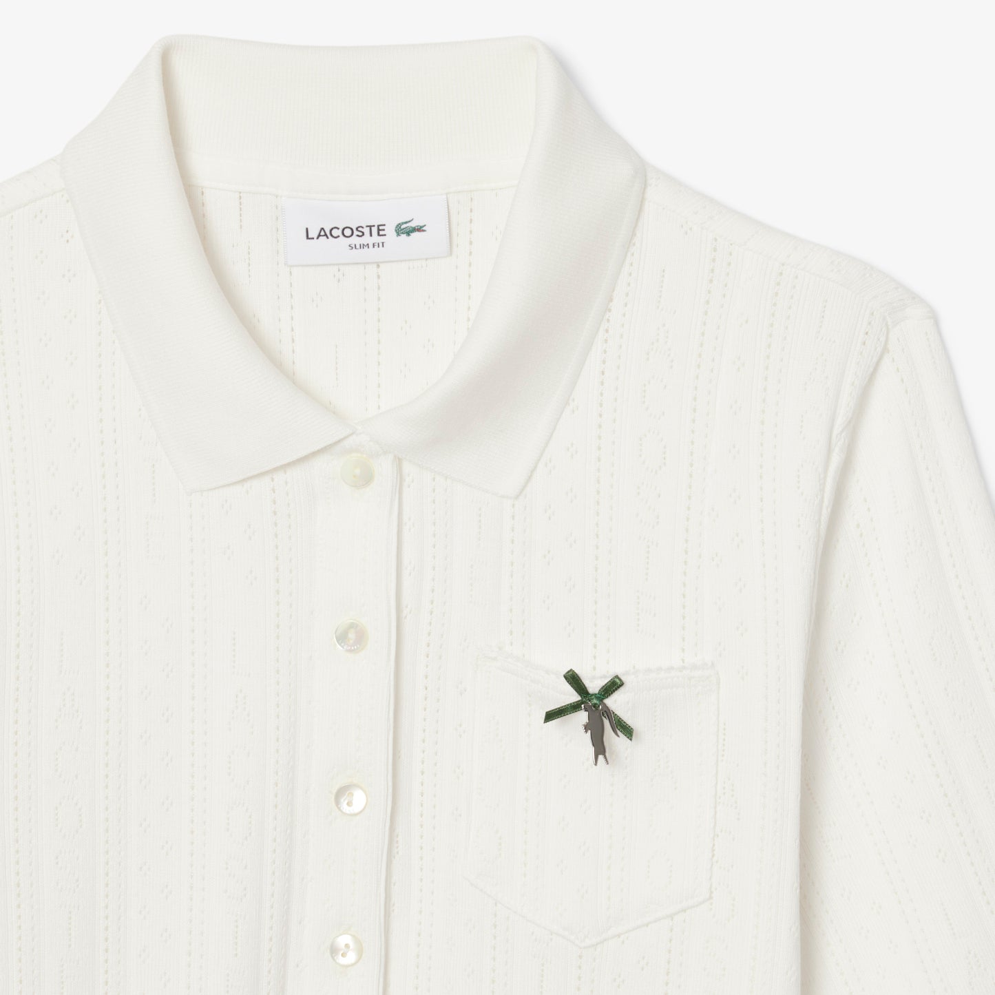 Lacoste L.12.d Kadın Slim Fit Organik Pamuk Beyaz Polo