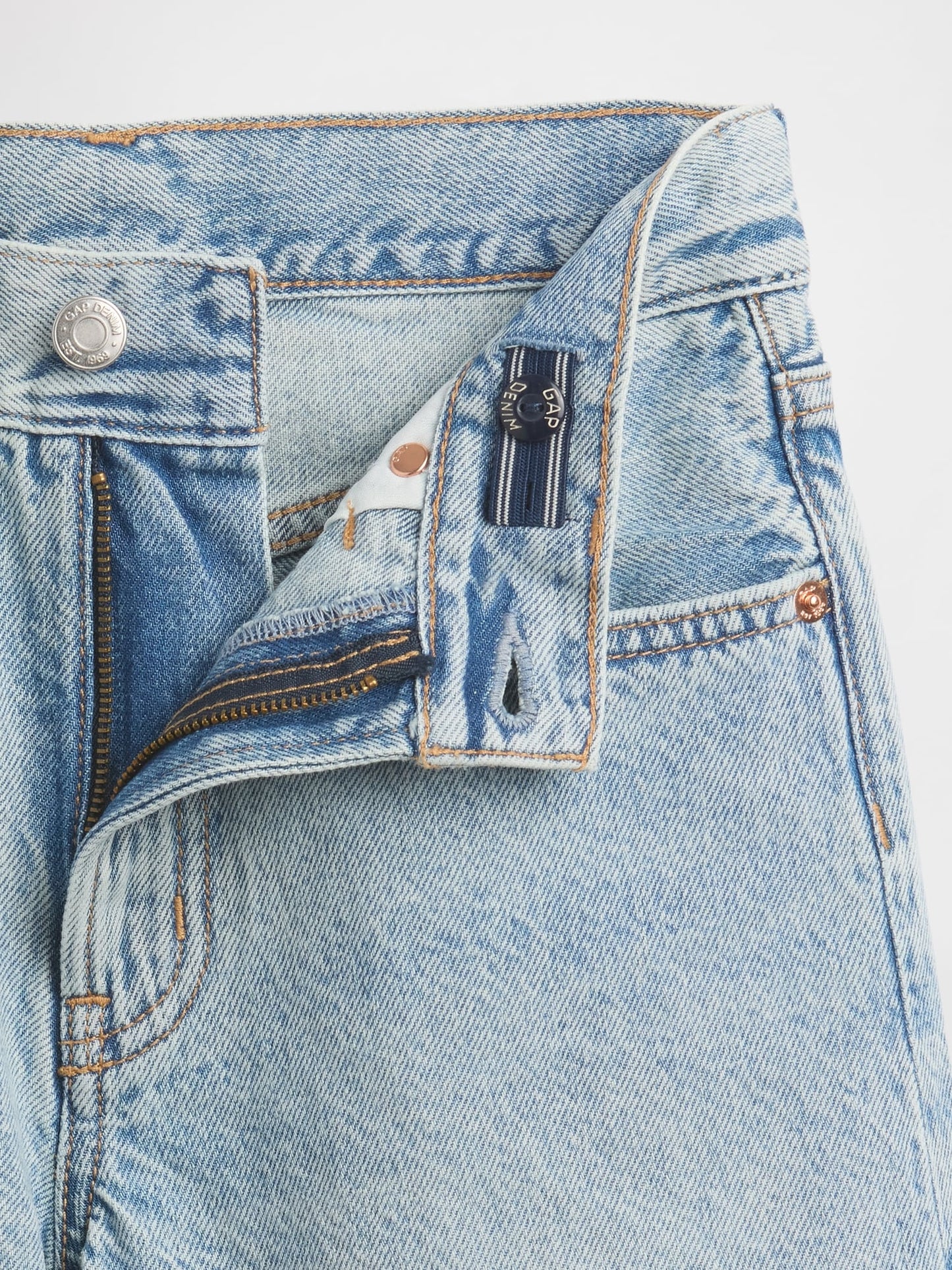 Açık Mavi Mid Rise Longline Denim Şort