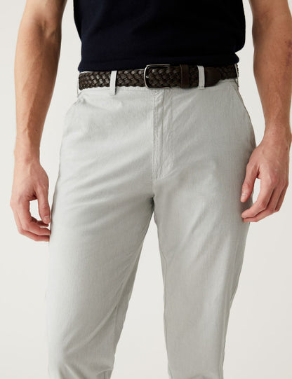Slim Fit Dokulu Chino Pantolon