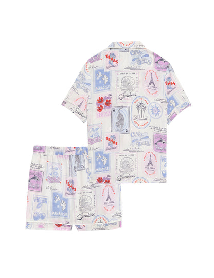 Satin World Travel Revere Pijama Takımı (3-16 Yaş)