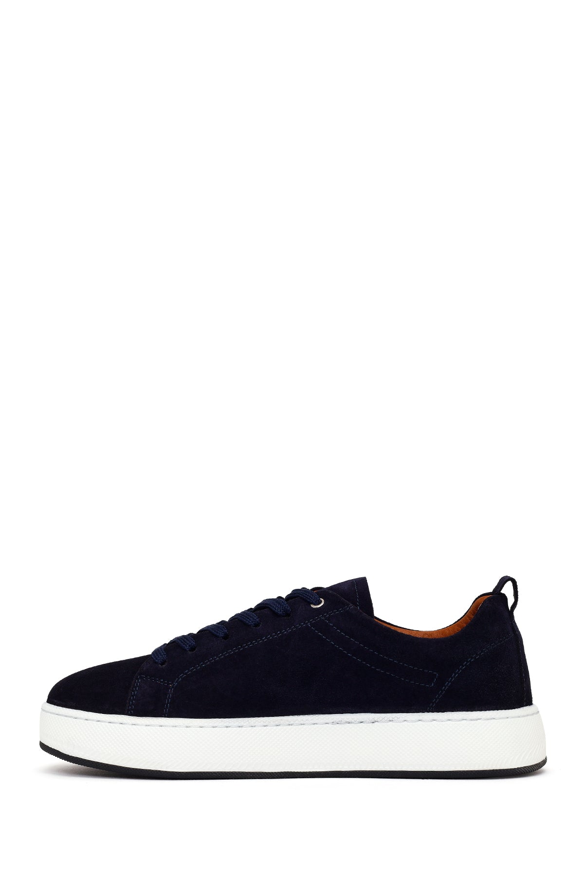 Erkek Lacivert Bağcıklı Süet Deri Sneaker