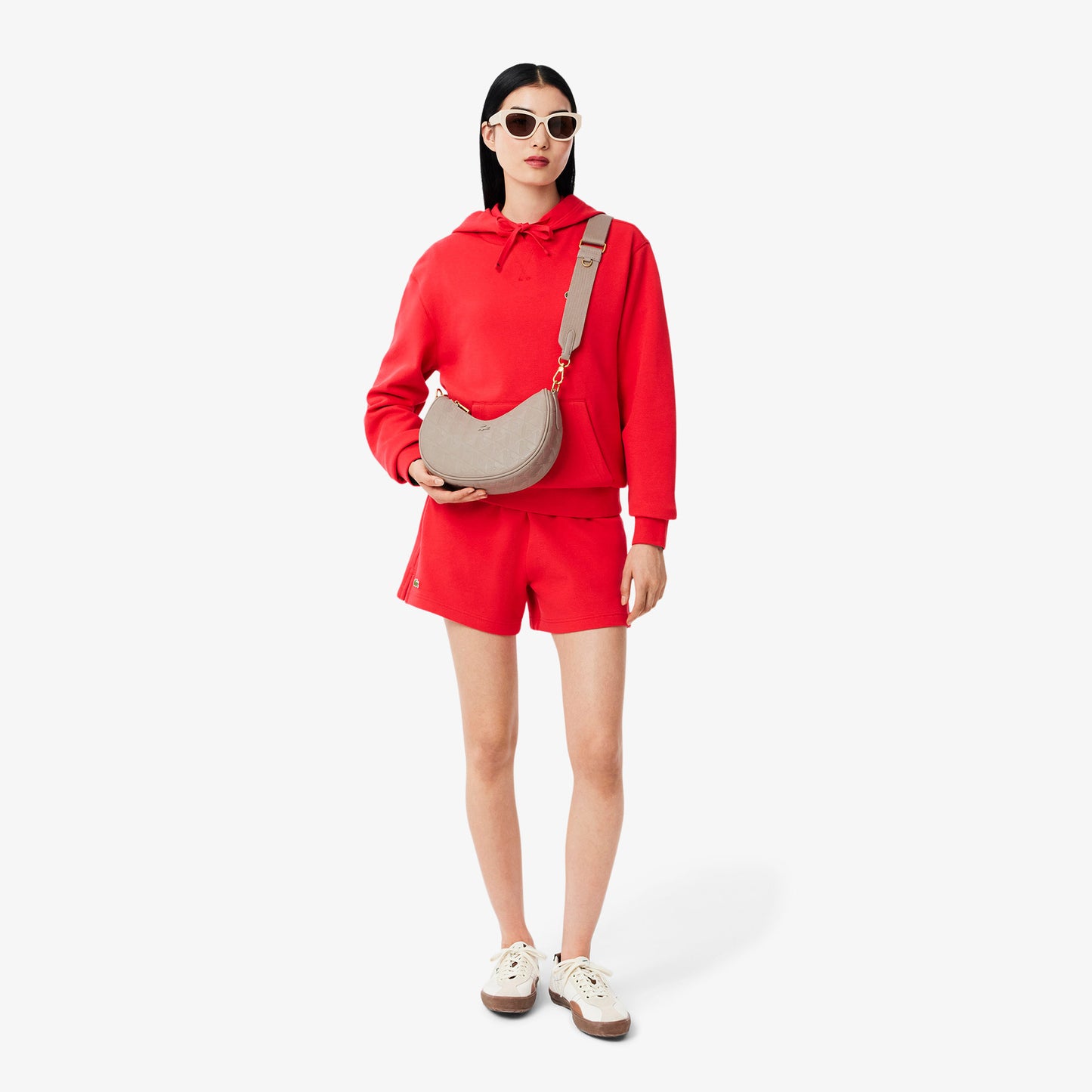 Lacoste Maheki Kadın Monogram Bej Omuz Çantası