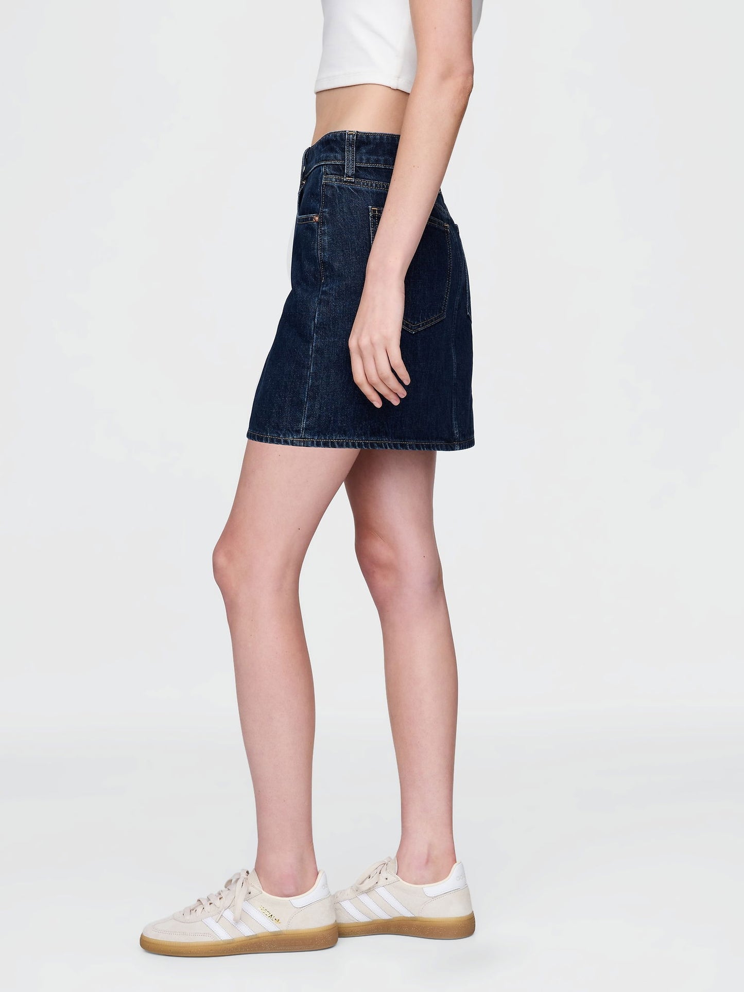 Lacivert Denim Mini Etek