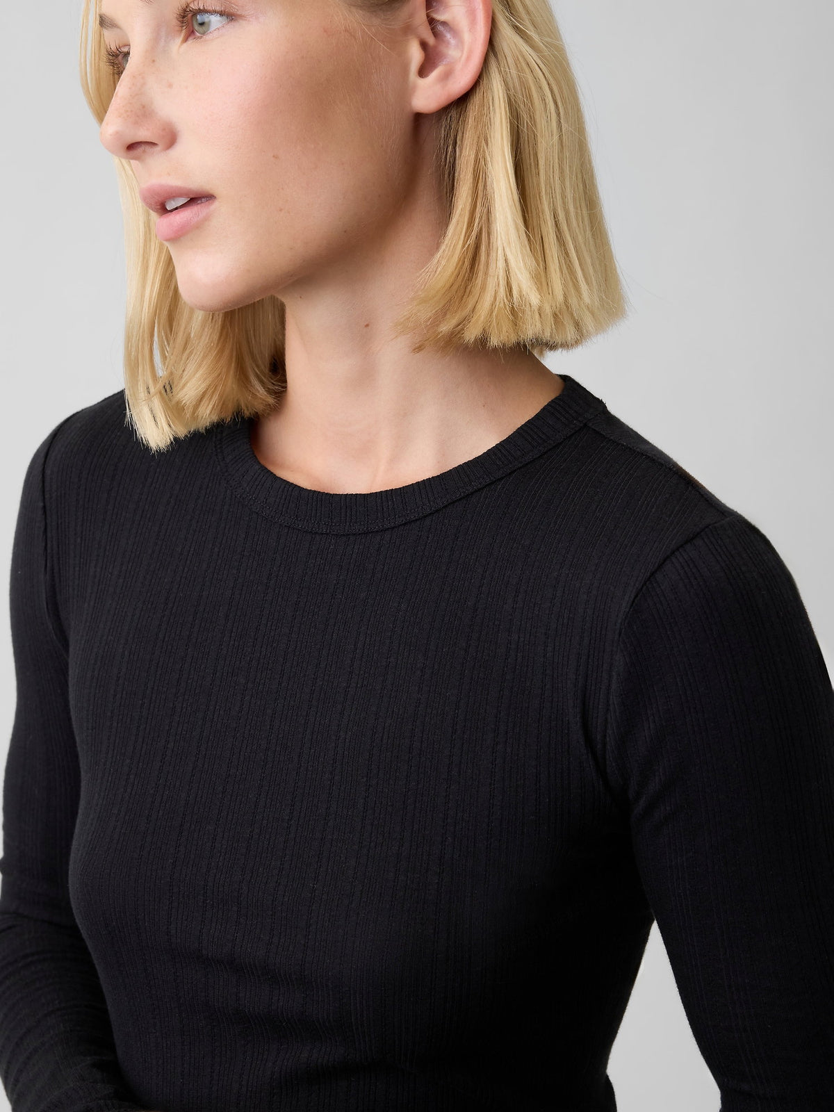 Siyah Essential Fitiili Pointelle T-shirt