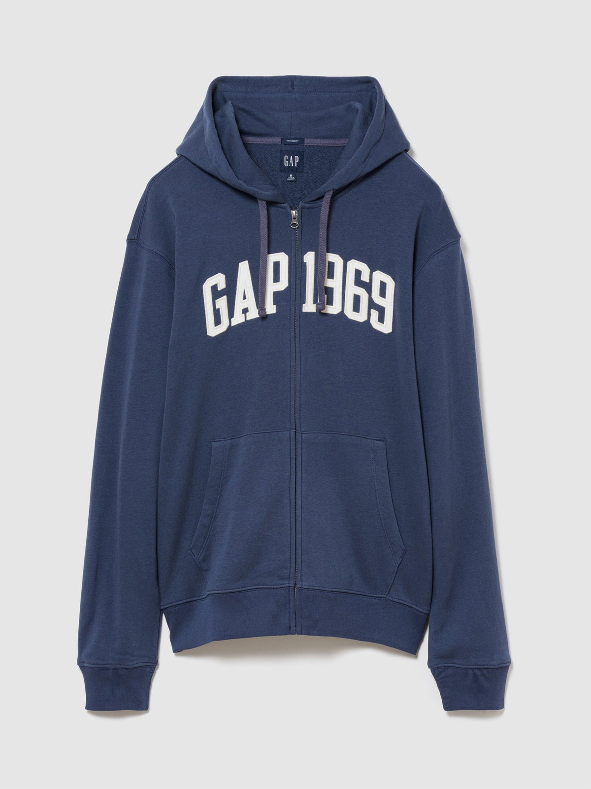 Açık Mavi Fransız Havlu Kumaş Relaxed Gap 1969 Logo Fermuarlı Sweatshirt
