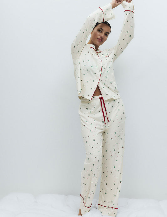 Pamuk-modal Baskılı Pijama Takımı