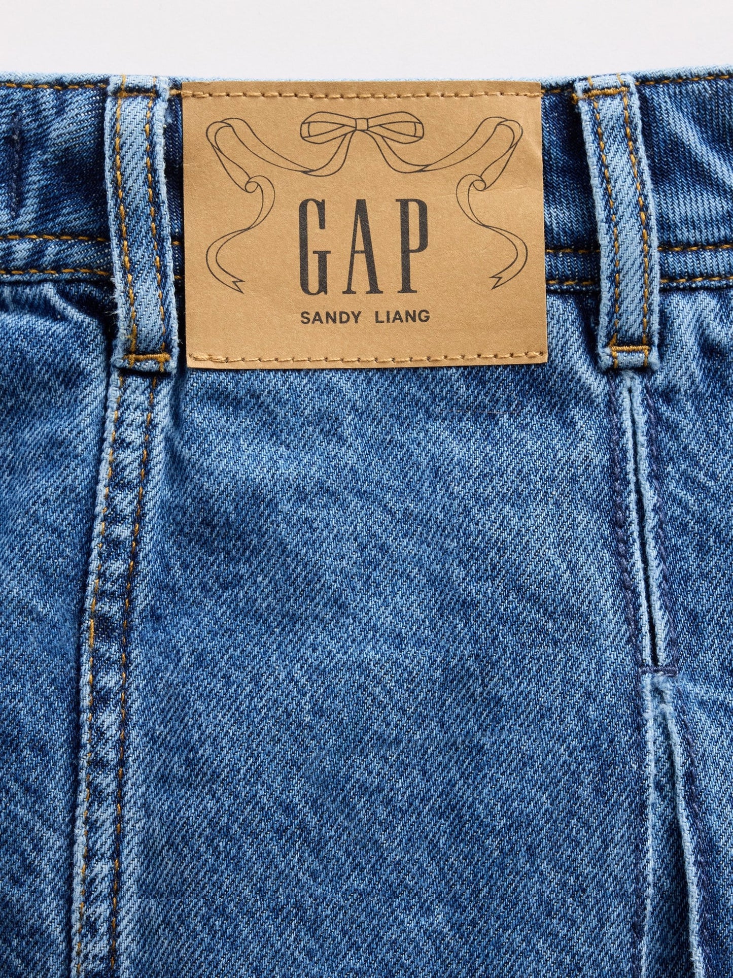 Mavi Gap × Sandy Liang Pileli Denim Mini Etek