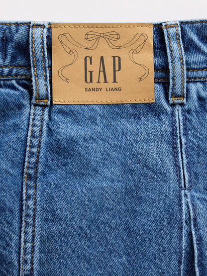 Mavi Gap × Sandy Liang Pileli Denim Mini Etek