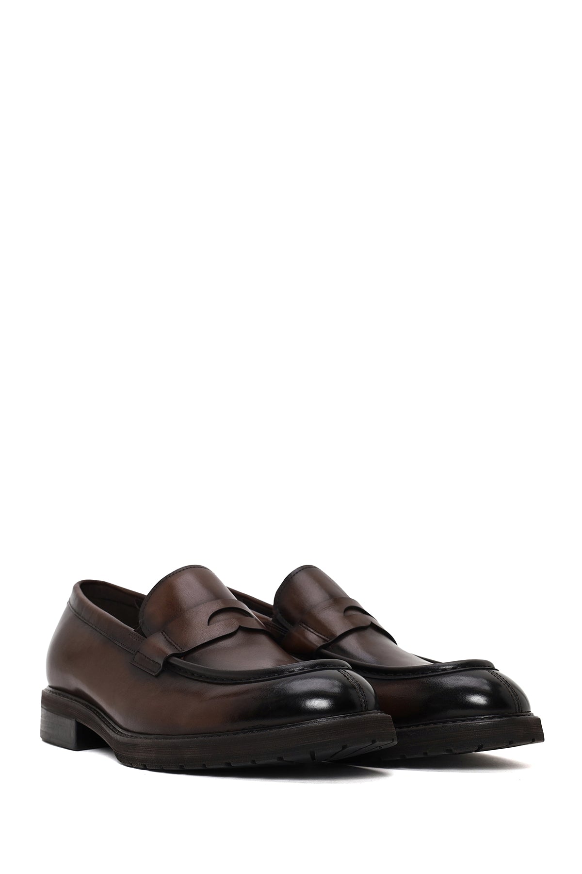 Erkek Kahverengi Deri Casual Loafer