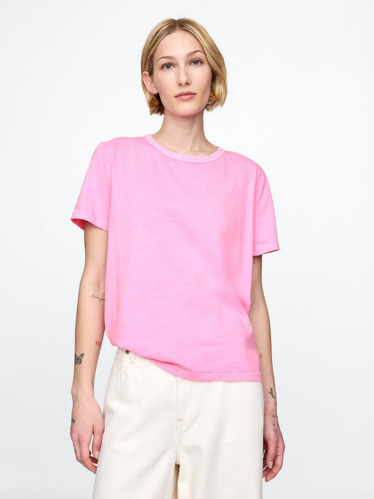Pembe %100 Organik Pamuk VintageSoft T-Shirt