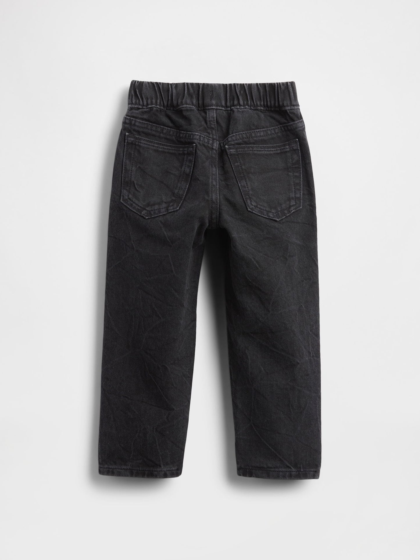 Siyah Pull-on Baggy Jean Pantolon