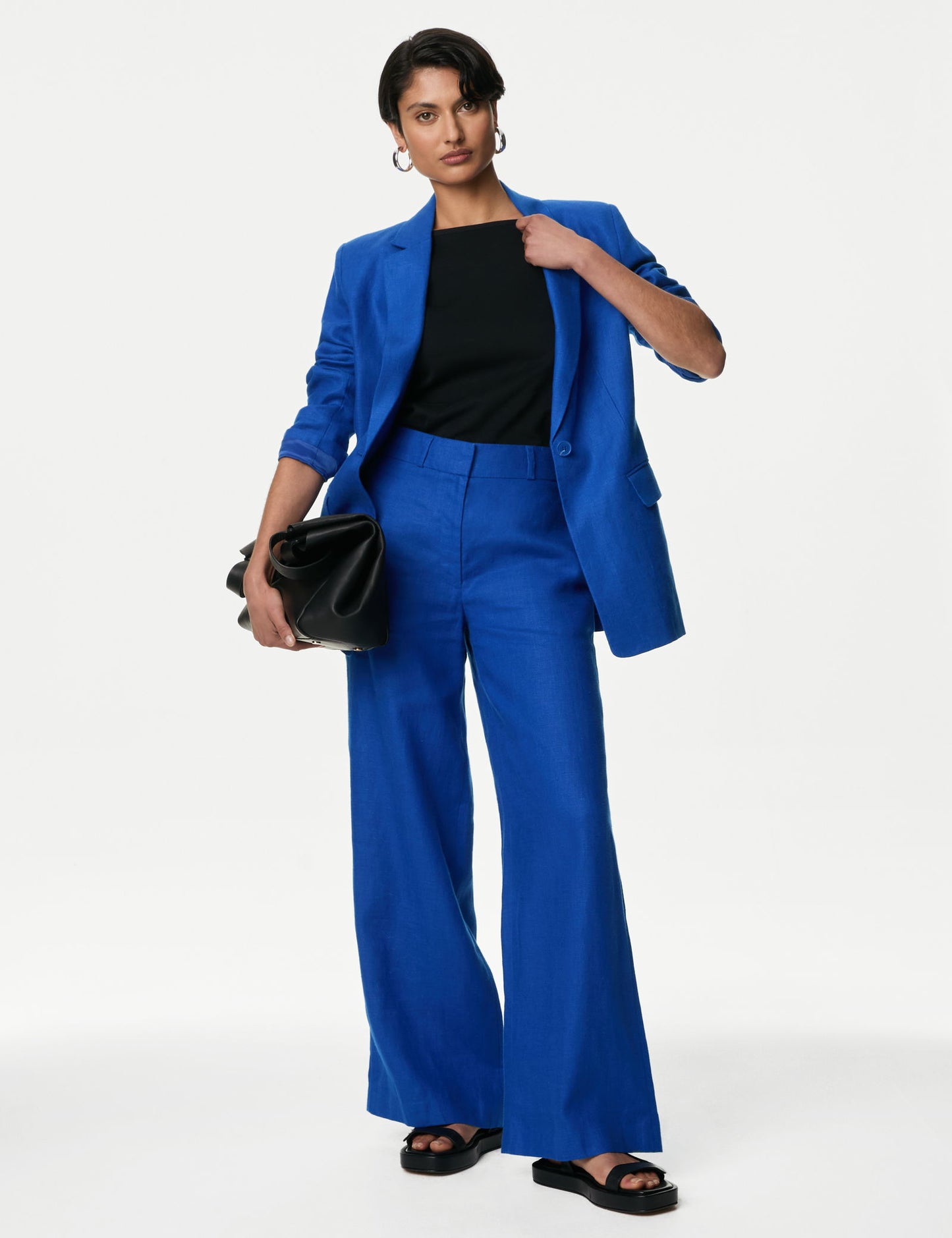 Regular Fit Keten Blazer Ceket