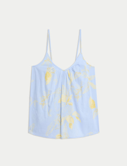Saf Pamuklu Baskılı Pijama Üstü