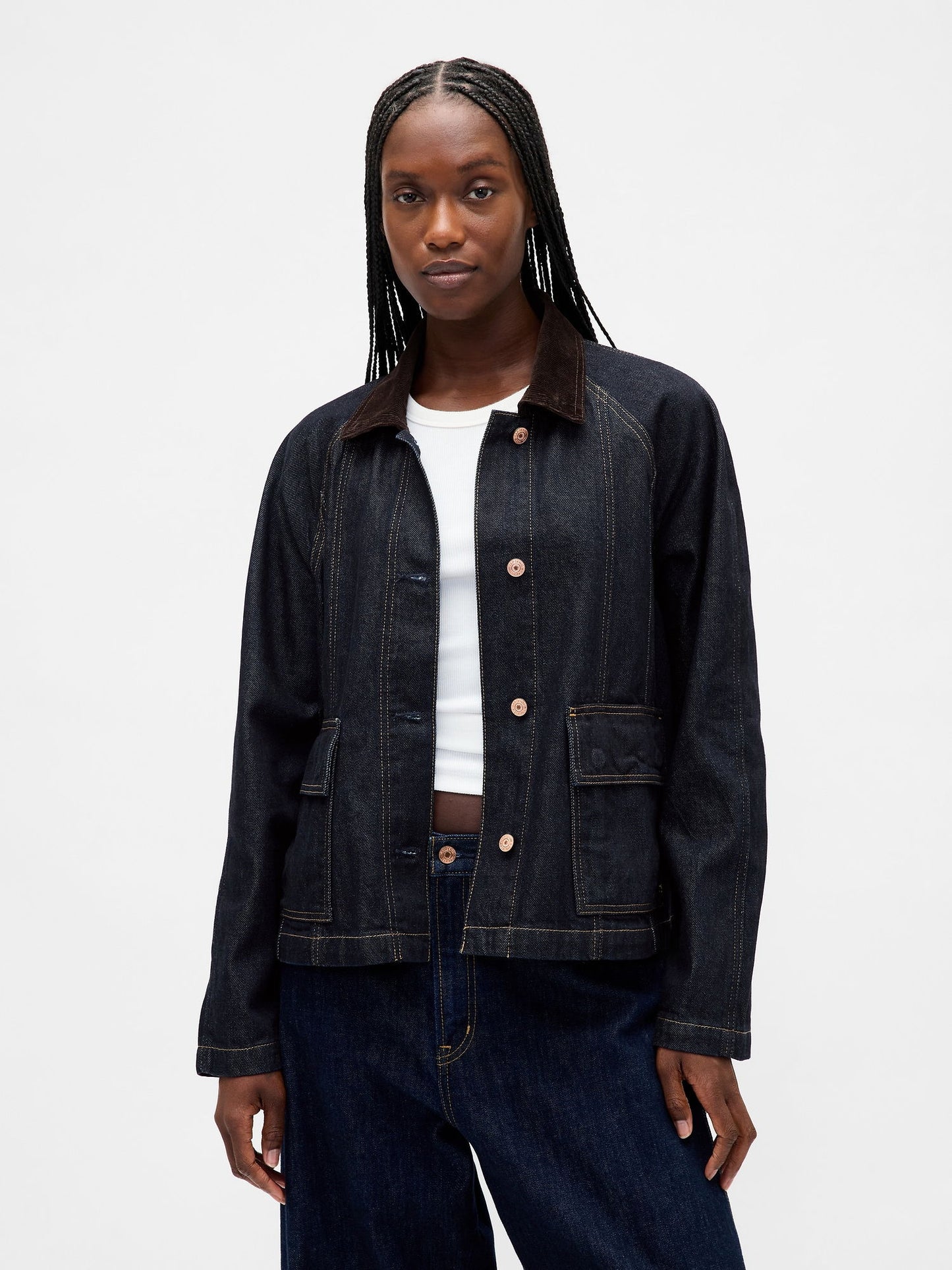 Lacivert Ultrasoft Denim Swing Chore Ceket