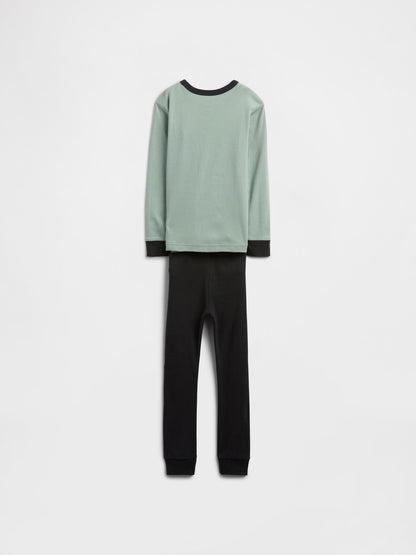 Yeşil Frankenstein Grafik Baskılı Pijama Takımı