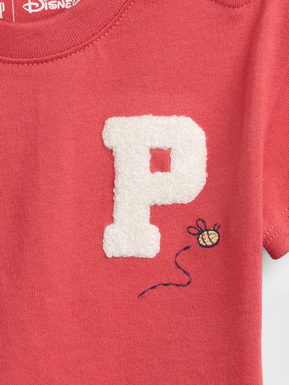 Kırmızı Winnie The Pooh Grafik Baskılı T-shirt