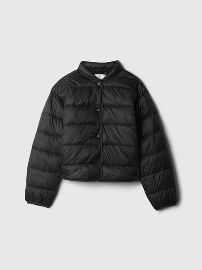 Siyah Lightweight Primaloft® P.u.r.e.™ Puffer Şişme Bomber Ceket
