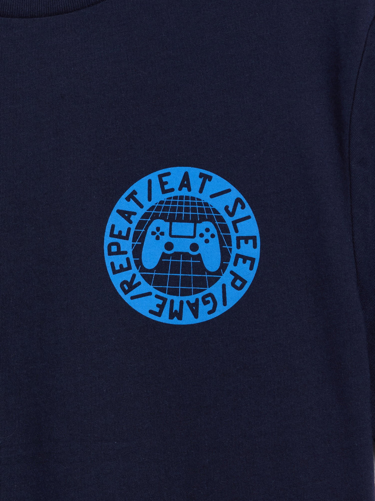 Lacivert Grafik Baskılı T-shirt