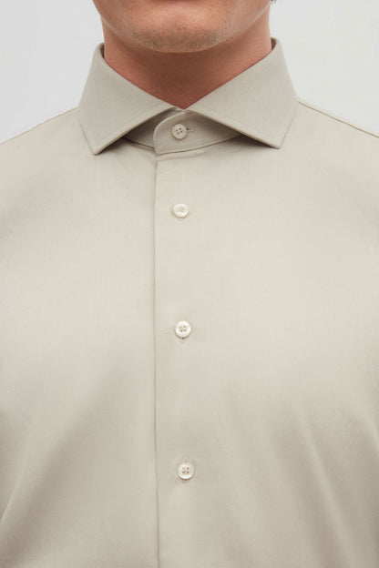 Damat Slim Fit Taş Düz Nano Care Gömlek