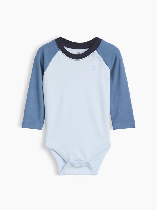 Krem Organik Pamuk Colorblock Raglan Bodysuit