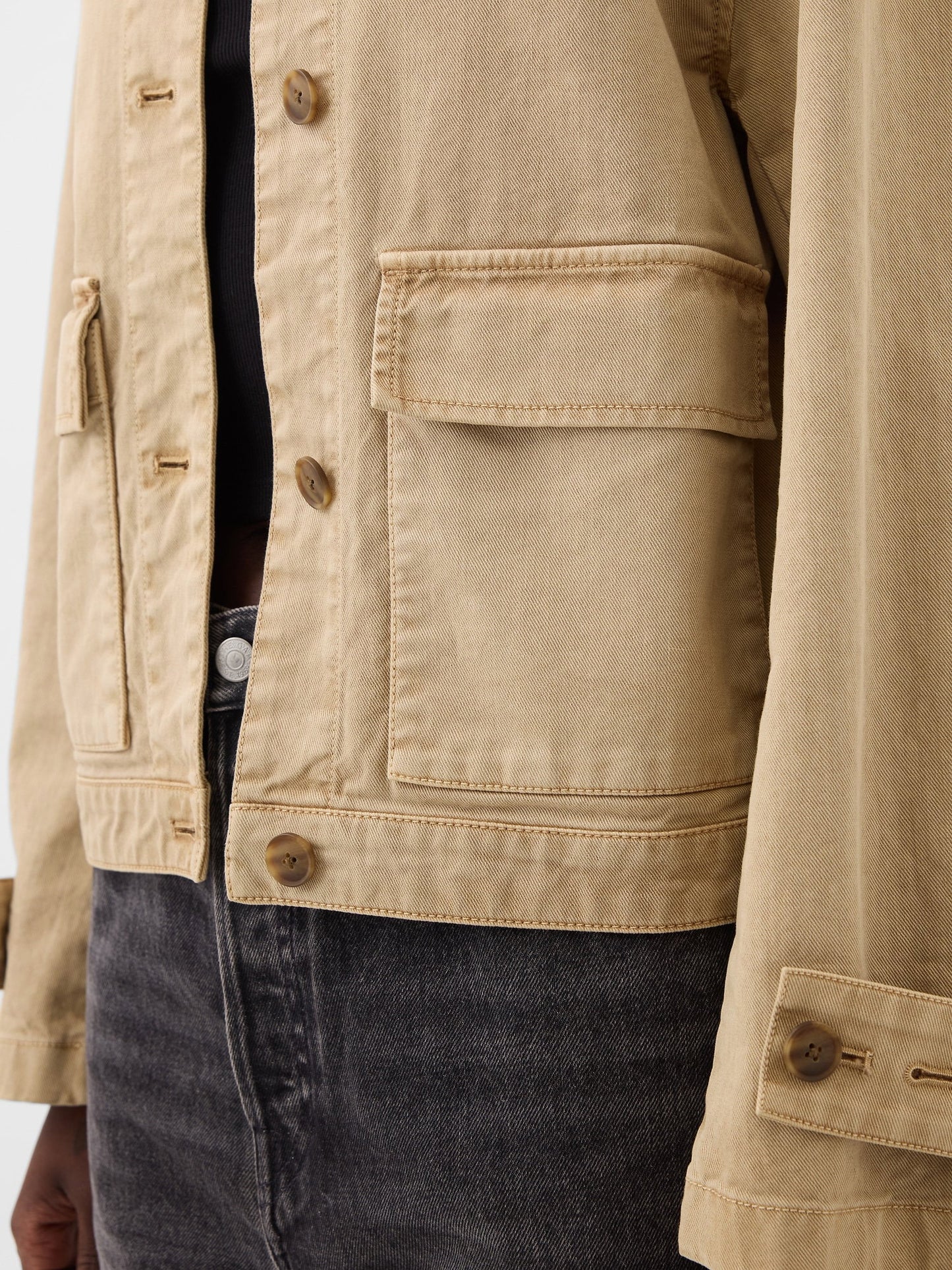 Bej Relaxed Utility Ceket