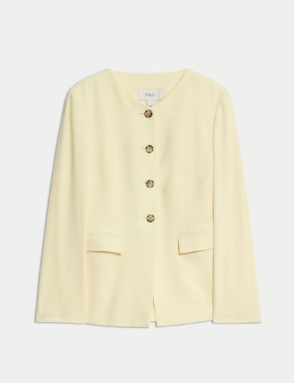 Özel Dikim Yakasız Blazer Ceket