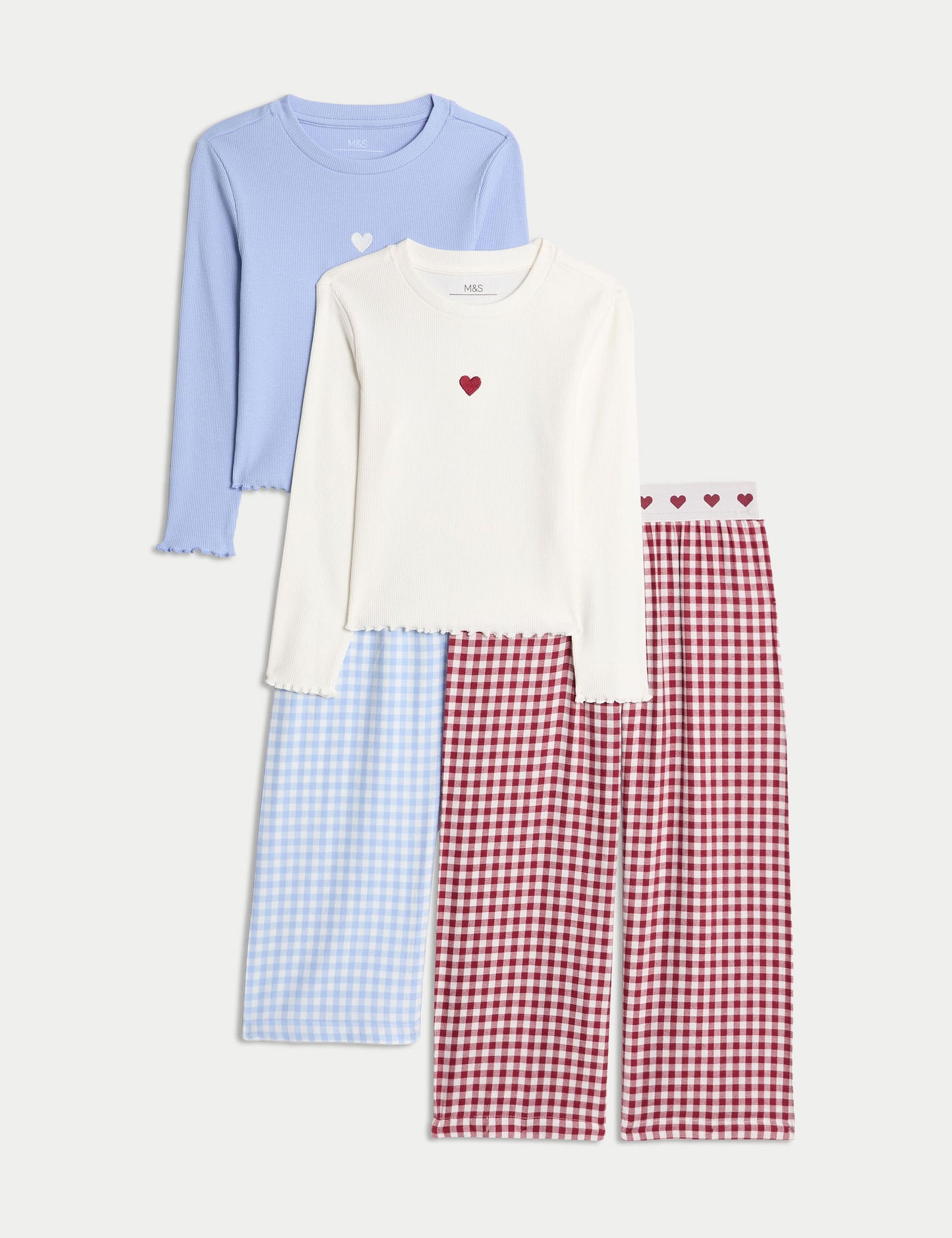 2'li Pamuk karışımlı Desenli Pijama Seti