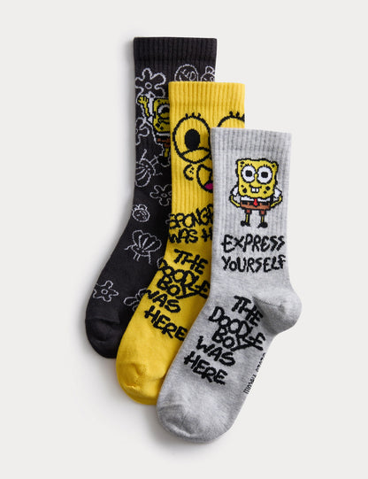3'lü Spongebob Spor Çorabı